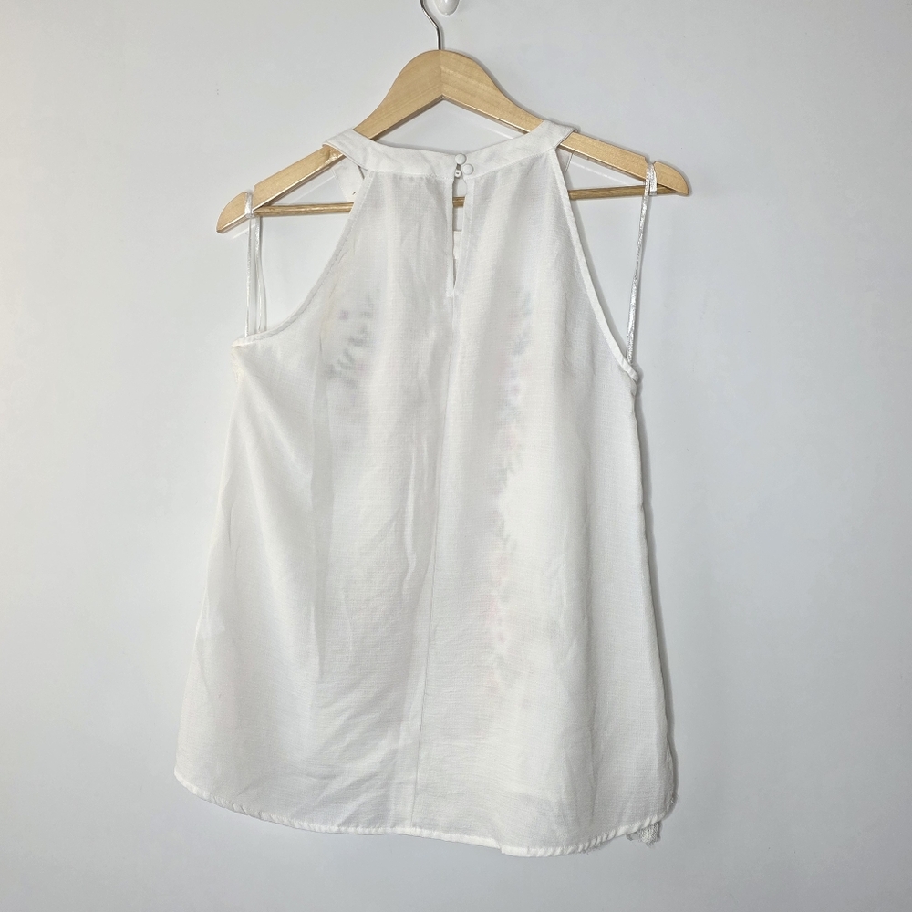 Savannah Jane white and colorful floral halter tank top in Excellent condition - Picture 2 of 7